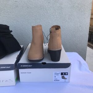 Tan boots with heel
